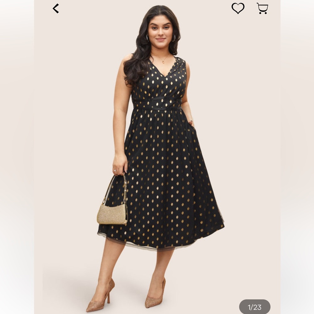 BRAND NEW BloomChic Glitter Polka Dot Pocket Patchwork Tank Dress